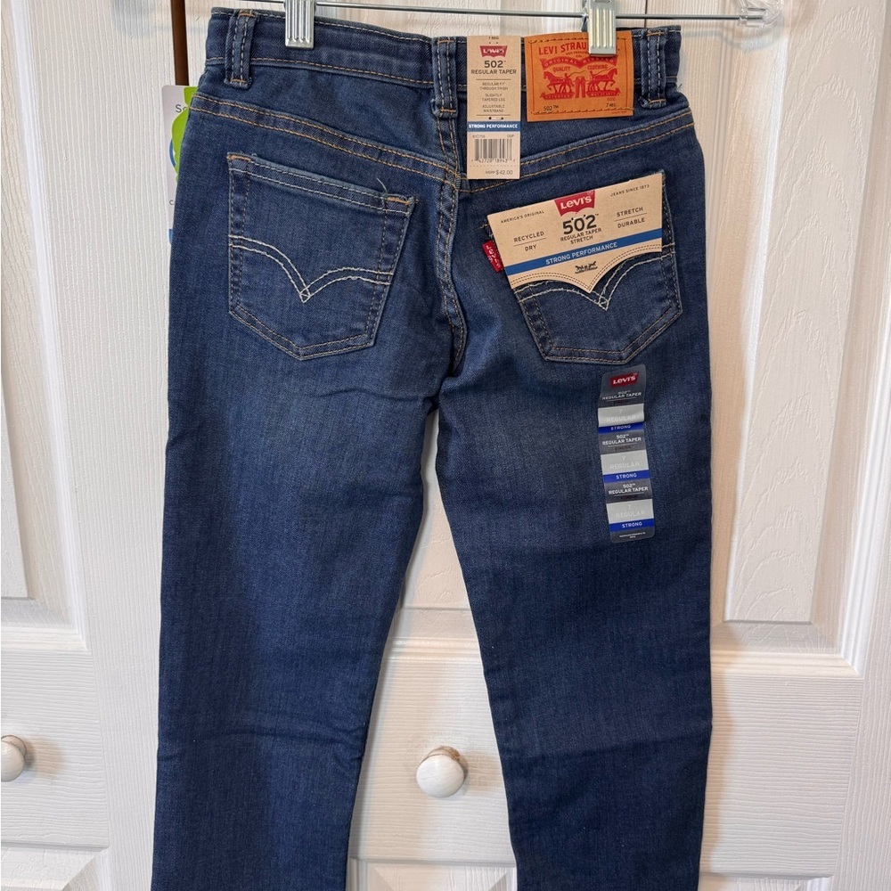 Levi's Kids 502 Flex Strong Performance Blue Jeans NWTS Size 7Regular - Picture 4 of 10